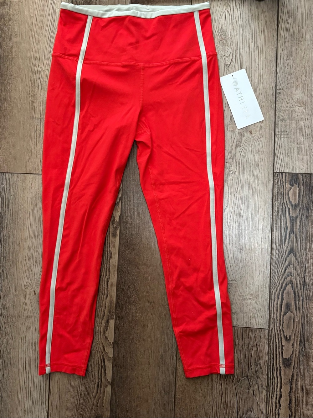 Athleta Ultra High Rise Elation 7/8 Tight Red Stripe Small NWT